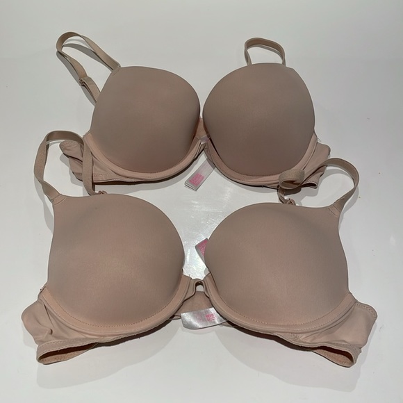 32B Lot of 2 PINK Wear Everywhere Push-up Bra Smooth Marzipan (Cream) - Picture 4 of 8